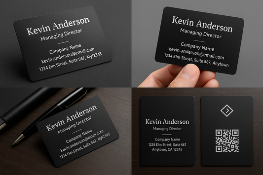 Laser Engraved Black Metal Business Cards