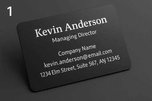 Laser Engraved Black Metal Business Cards